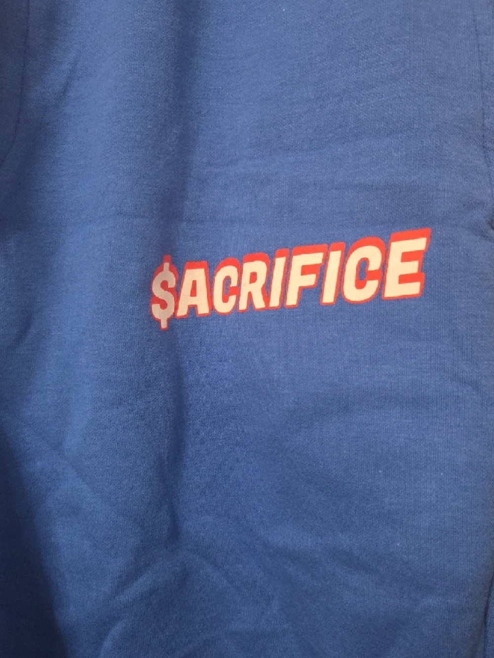 Blue 'SACRIFICE' Athletic Men’s Drawstring Shorts - Picture 2 of 5